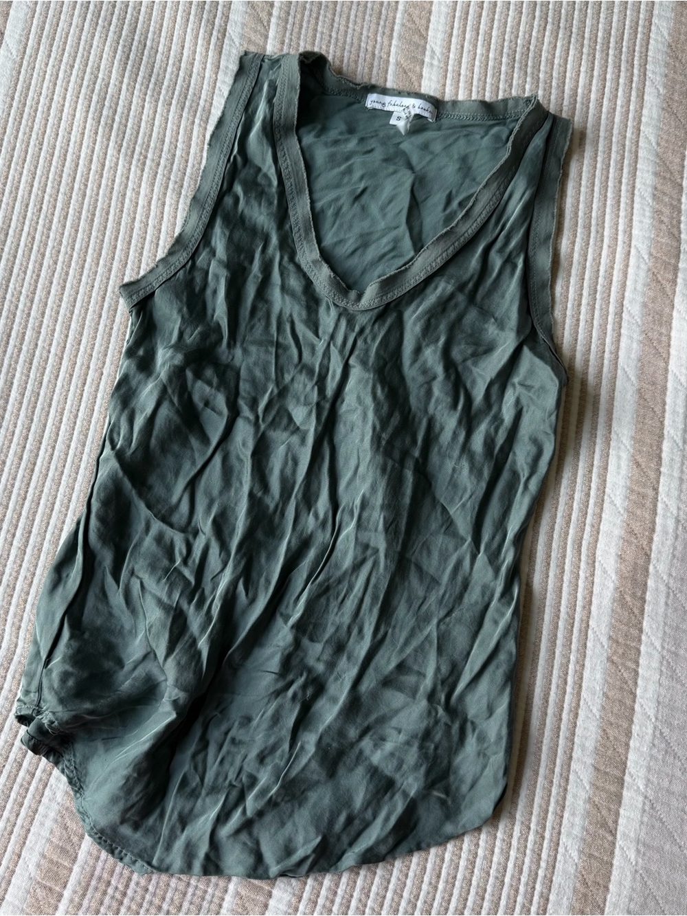 Young Fabulous & Broke Olive V-Neck Sleeveless Tank